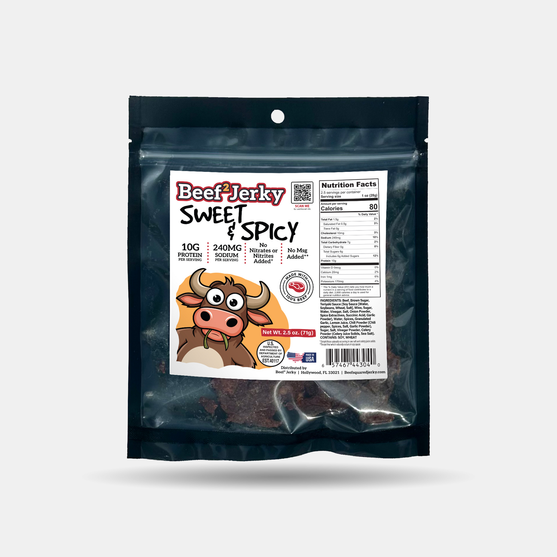 Sweet & Spicy Beef Jerky by Beef² Jerky – Sweet, Savory, High-Protein Snack Made in the USA