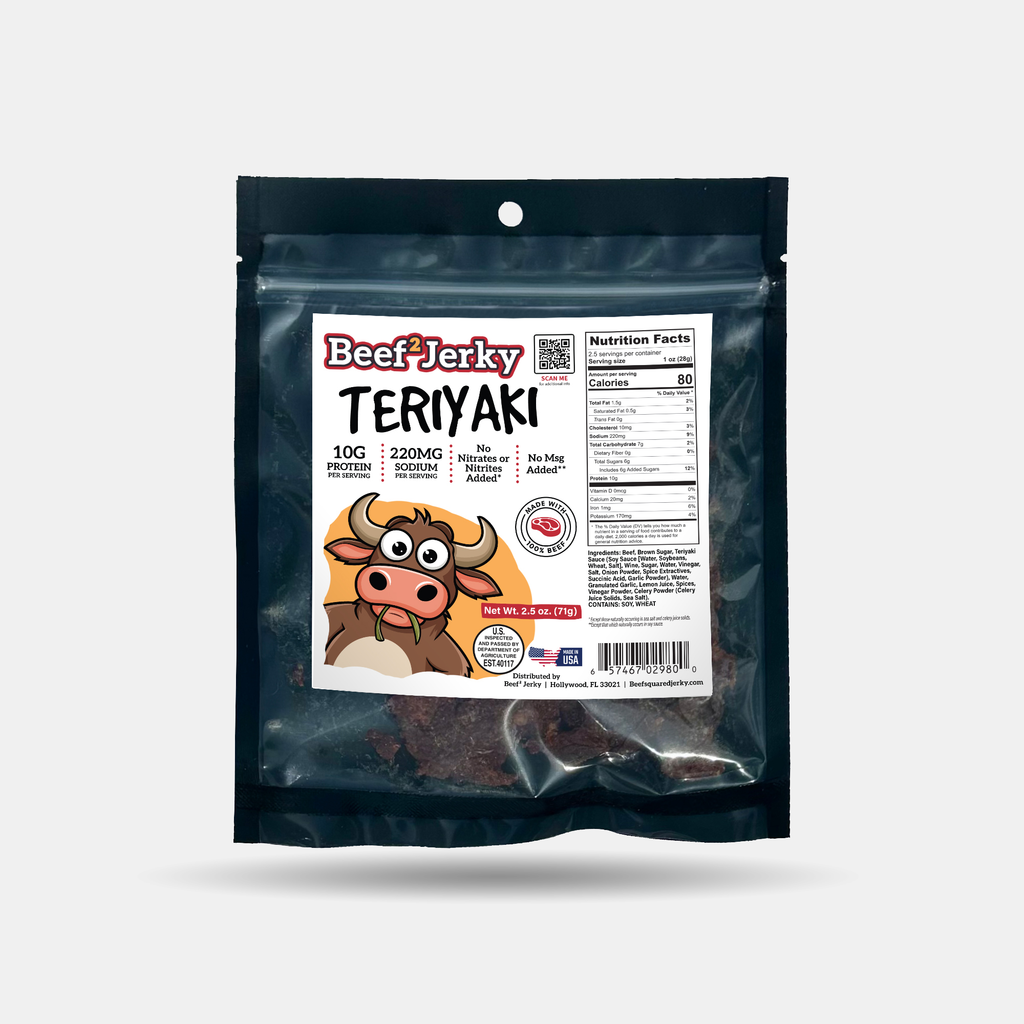 Teriyaki Beef Jerky by Beef² Jerky – Sweet, Savory, High-Protein Snack Made in the USA